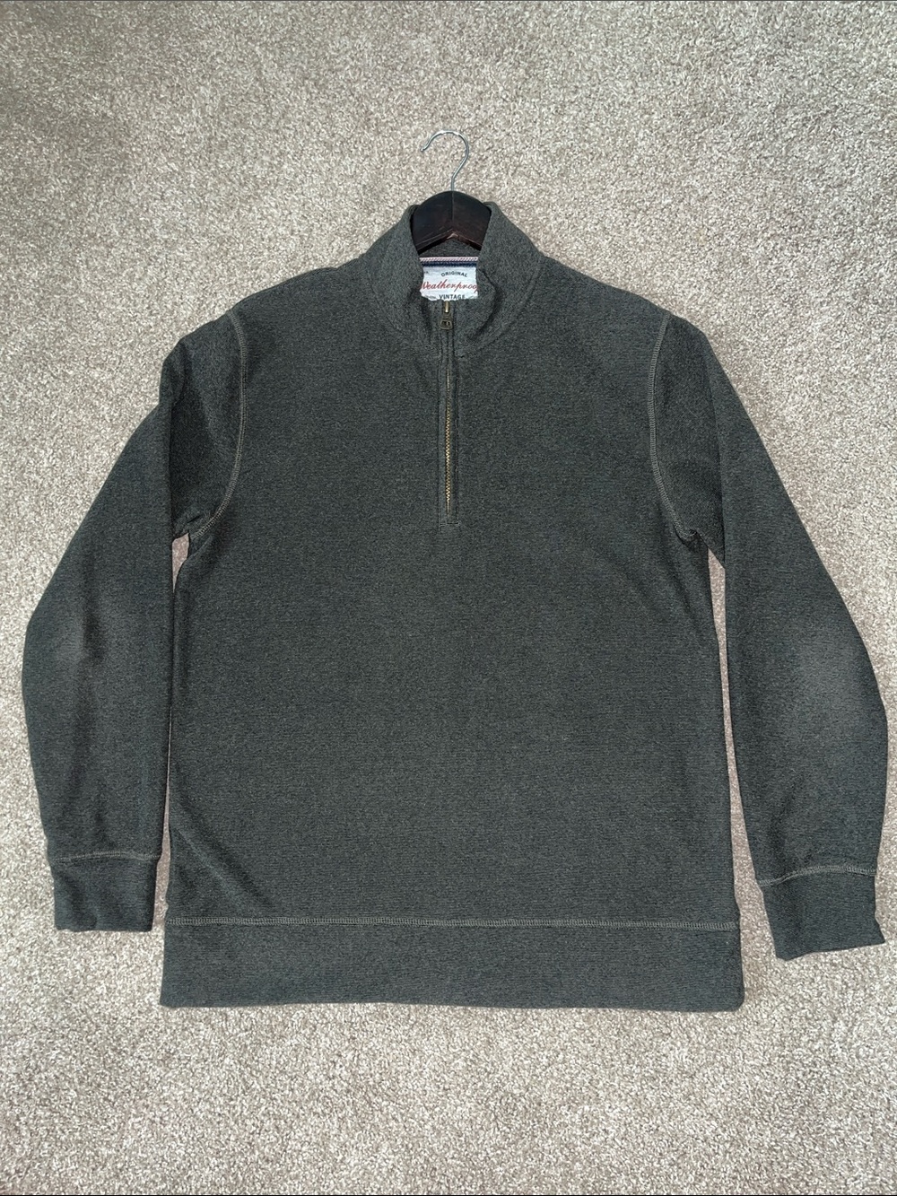 Weatherproof Men's Dark Olive Quarter-Zip Pullover